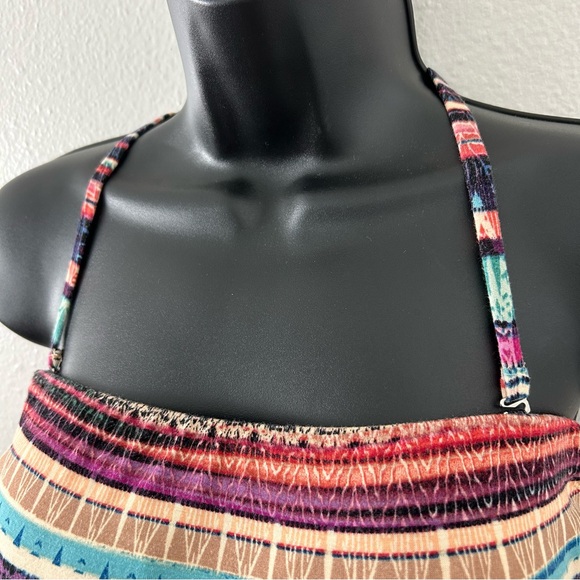 Soma Colorful Patterned Stripe Maxi Dress Size S Convertible Straps Empire Waist - Picture 4 of 11